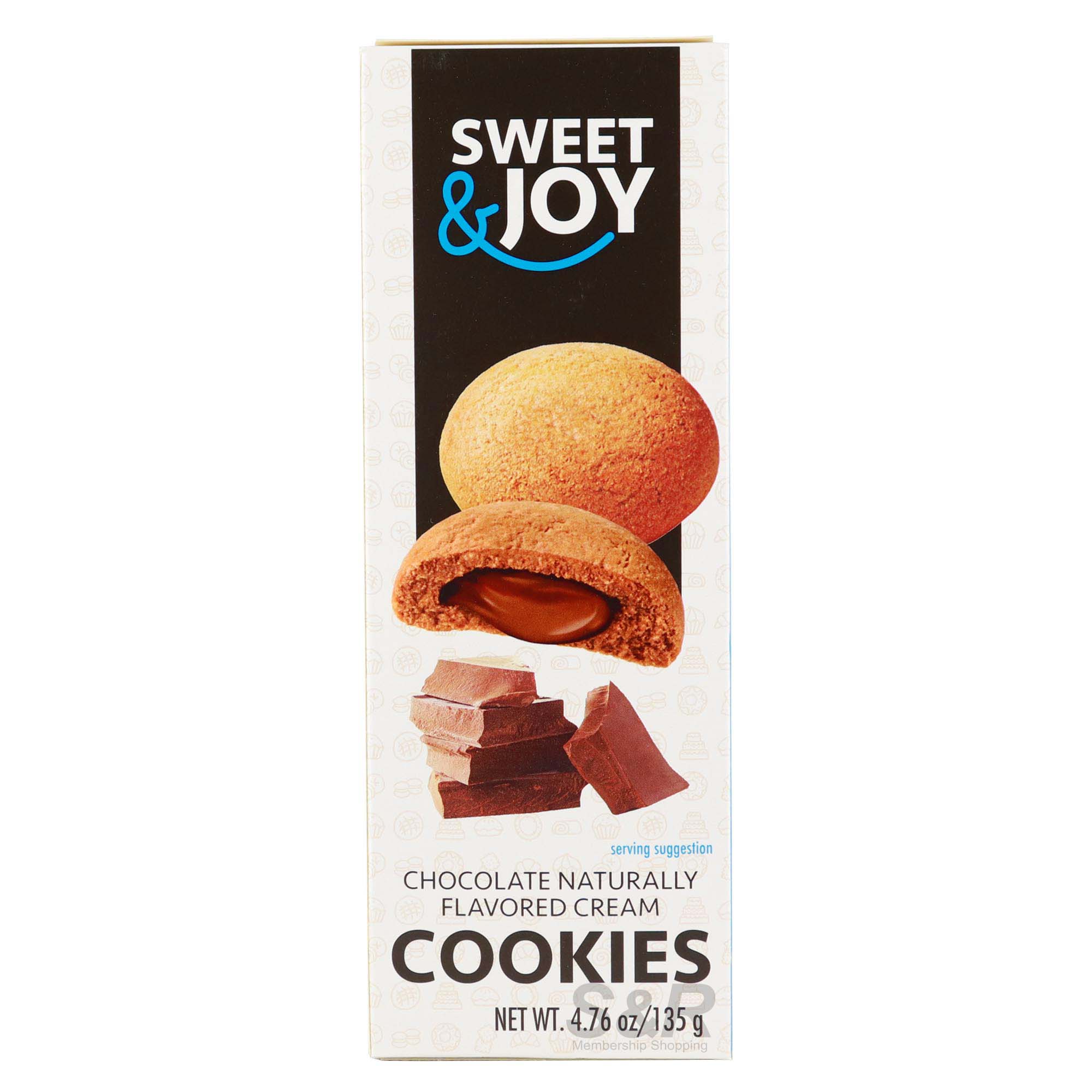 Sweet & Joy Chocolate Naturally Flavored Cream Cookies 135g